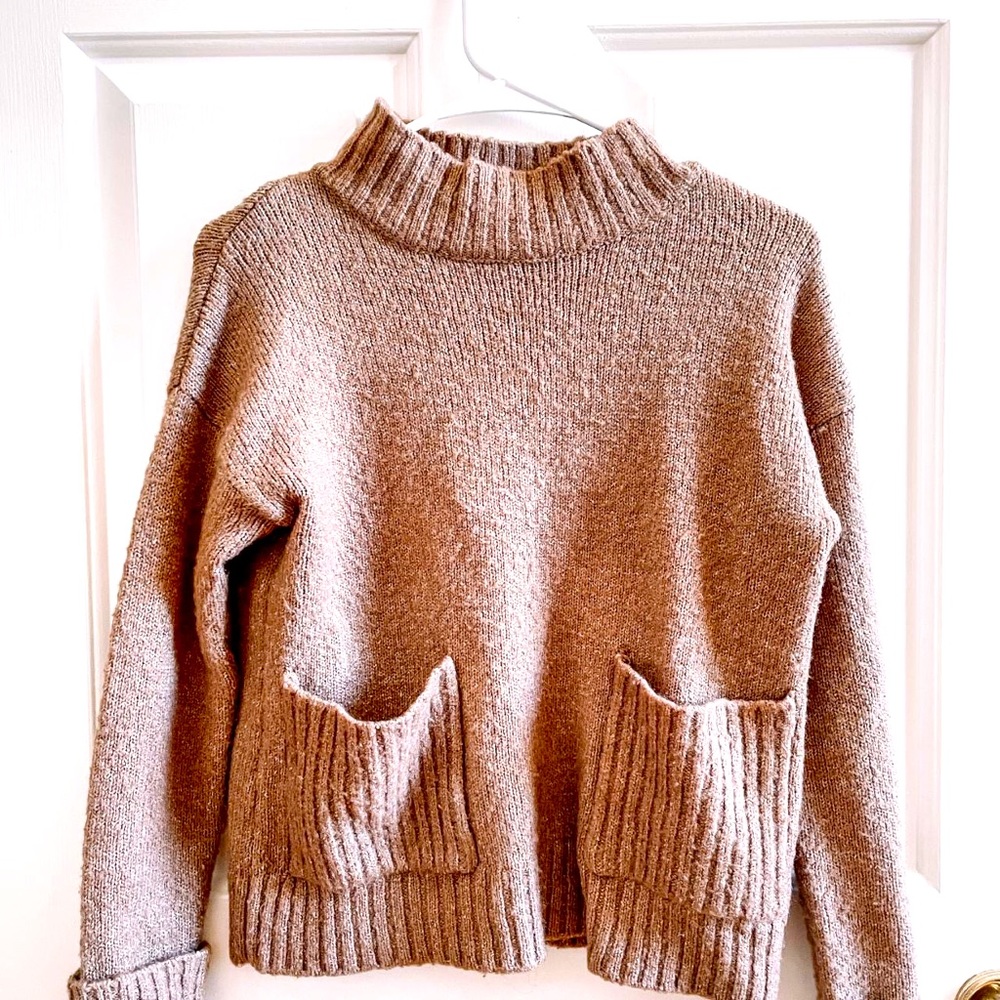 Oversized cozy knit cowl neck sweater. ♡
